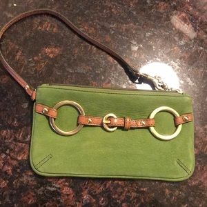 Green clutch/ phone case/ wristlet